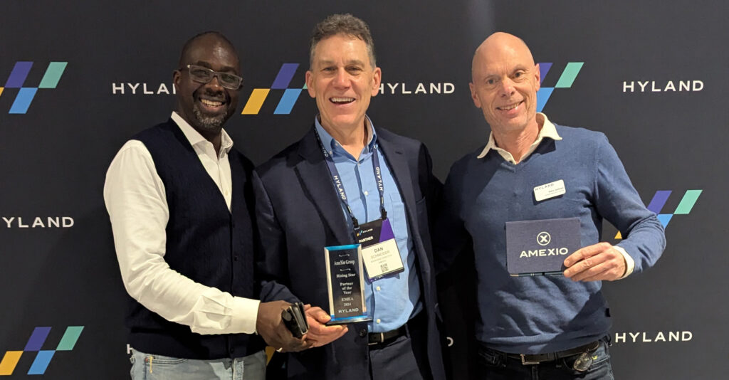 AmeXio Group wins Hyland Partner of the year award.